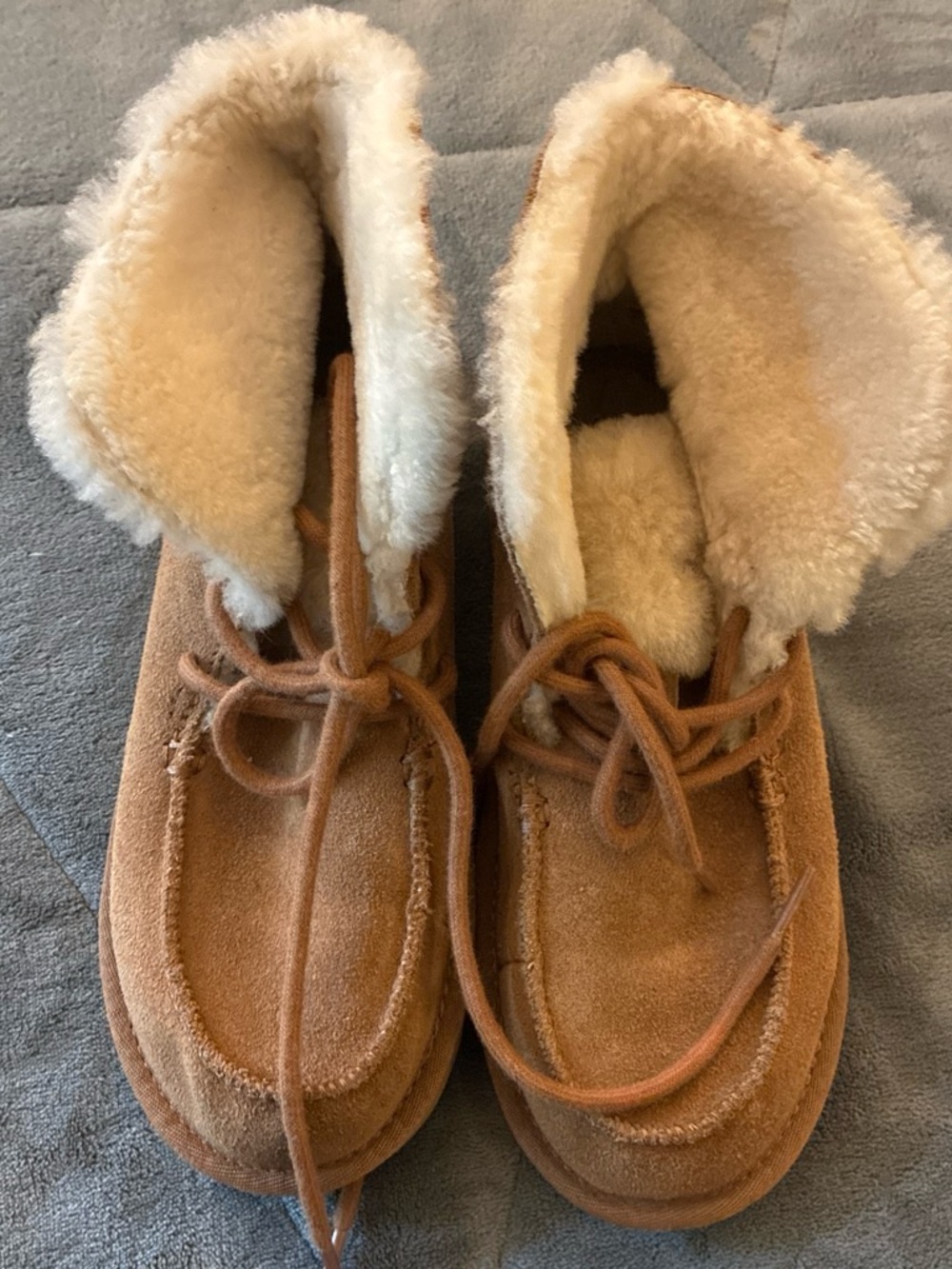 Women's Suede Moccasin Shearling Lined Boots - Tan